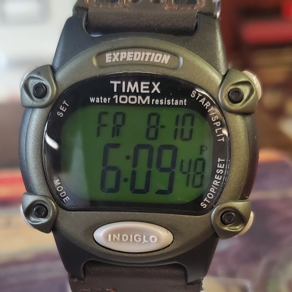 Timex® Expedition® Brown Leather Strap Digital Watch T480429J, NEW WITH TAGS!!